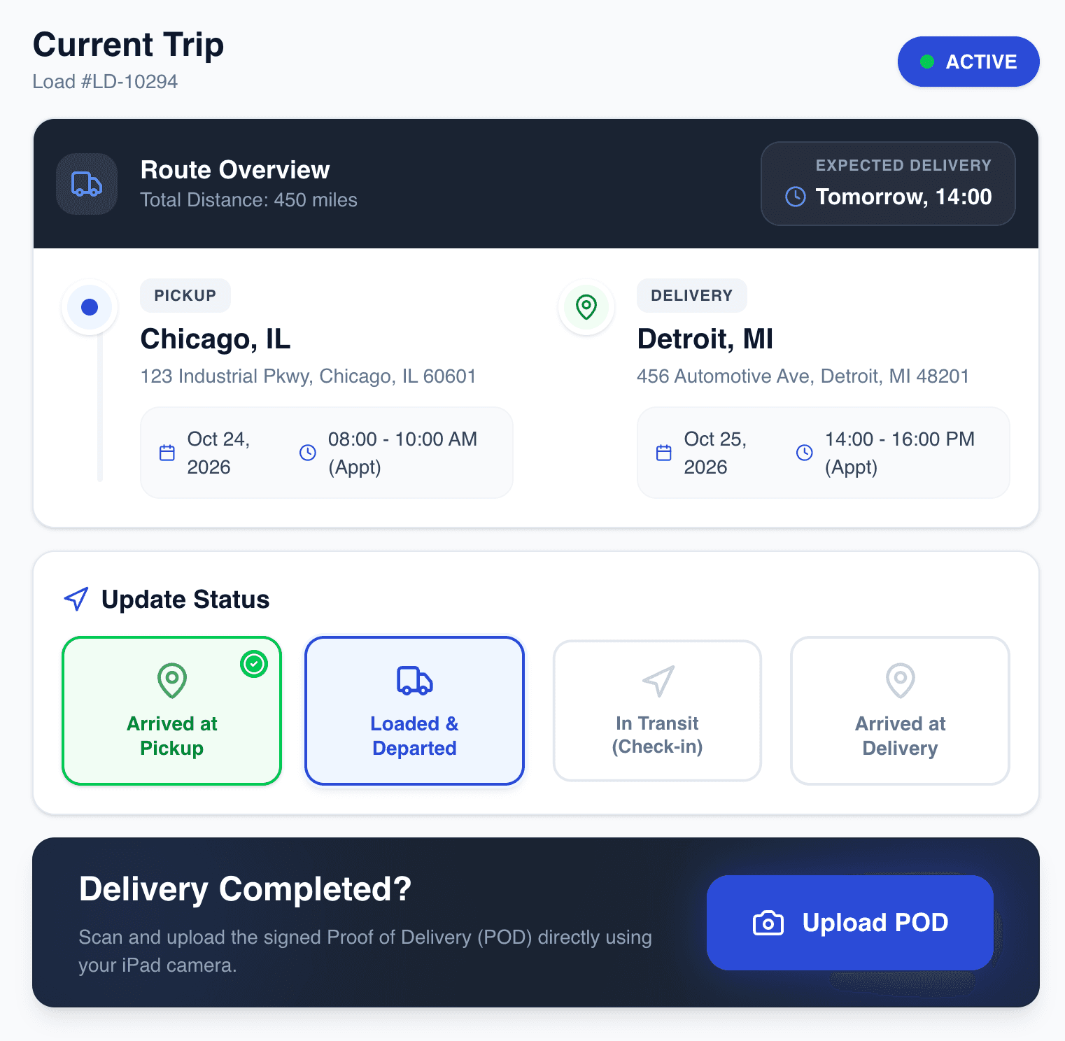 Driver workflow